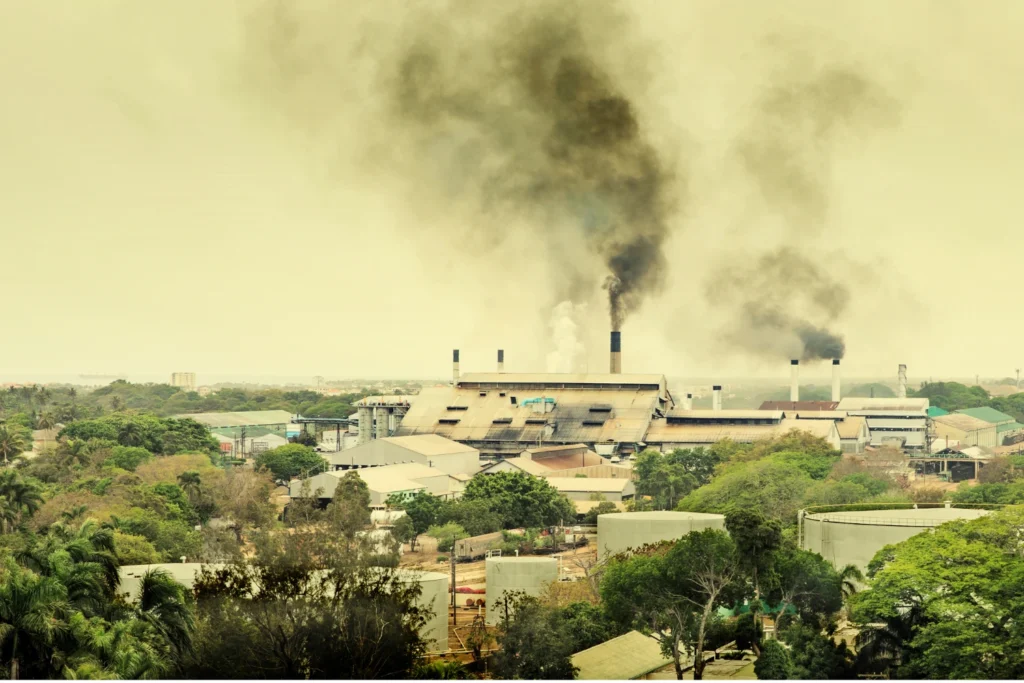 imagen en la que se ven los gases del efecto invernadero